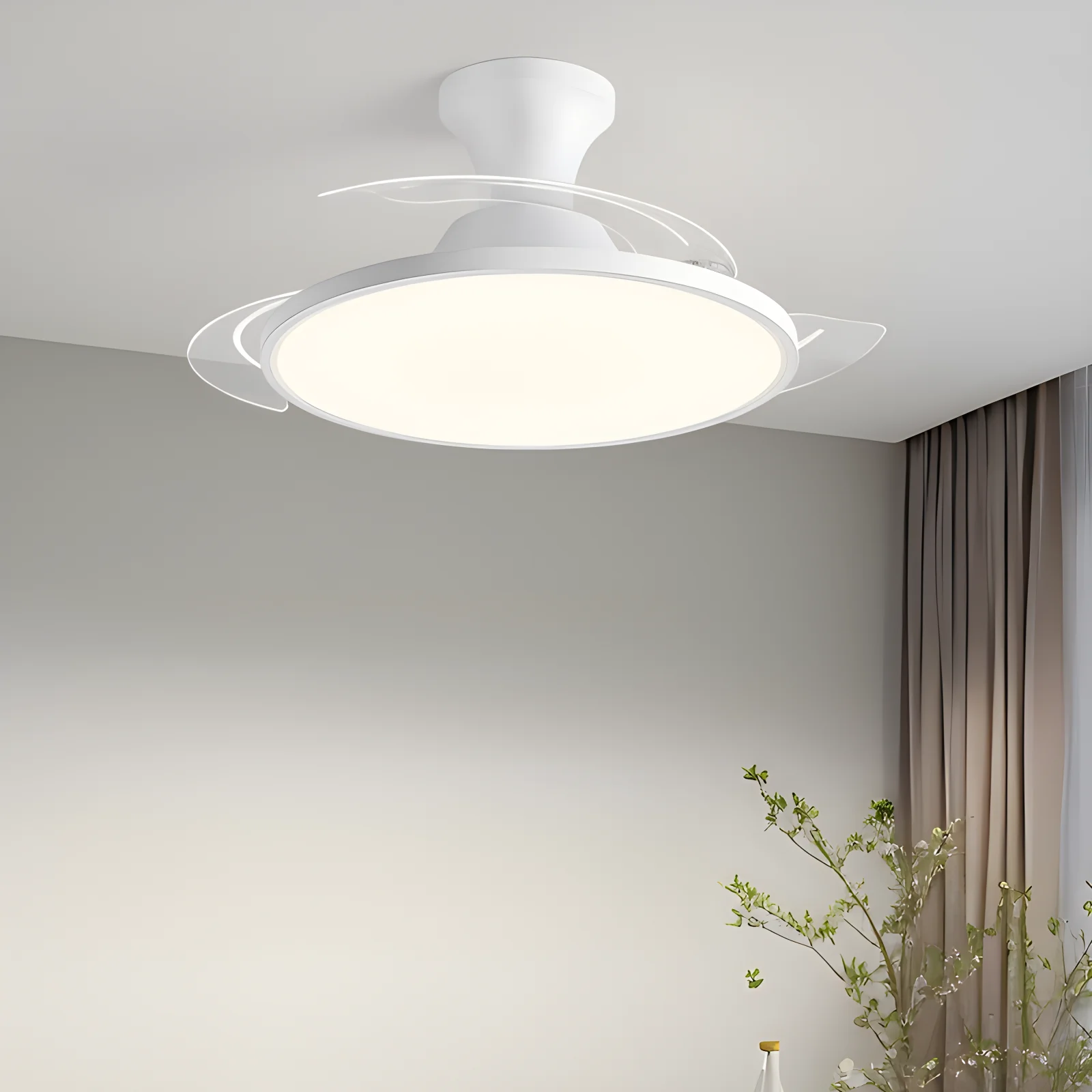 Modern Invisible Ceiling Fan with LED Light