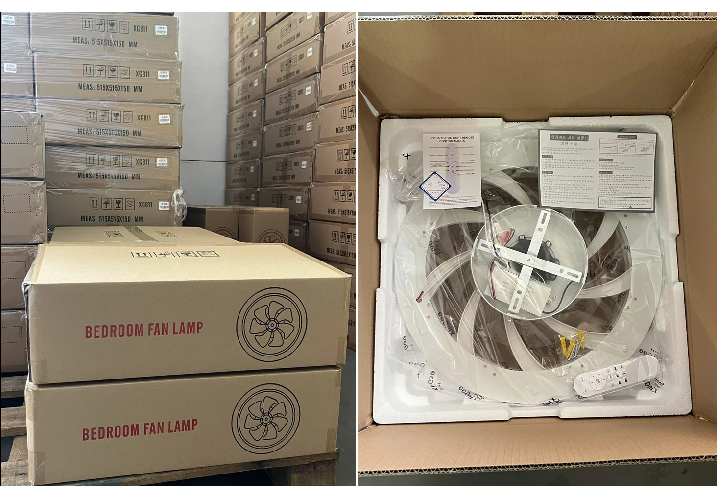 48cm Low Floor Thin LED Ceiling Fan Ceiling Light, with Lighting, Low Noise, Remote