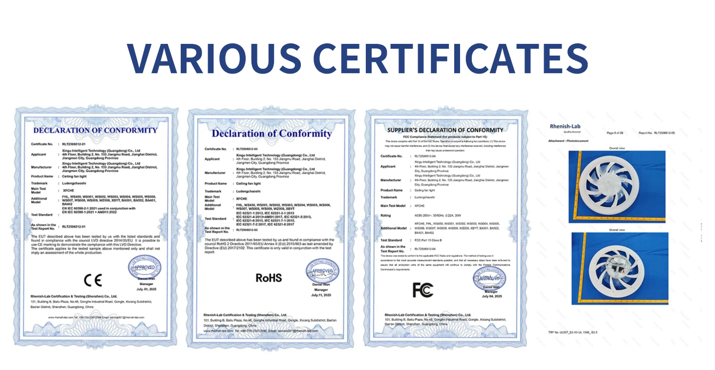 48cm Low Floor Thin LED Ceiling Fan Ceiling Light, with Lighting, Low Noise, Remote