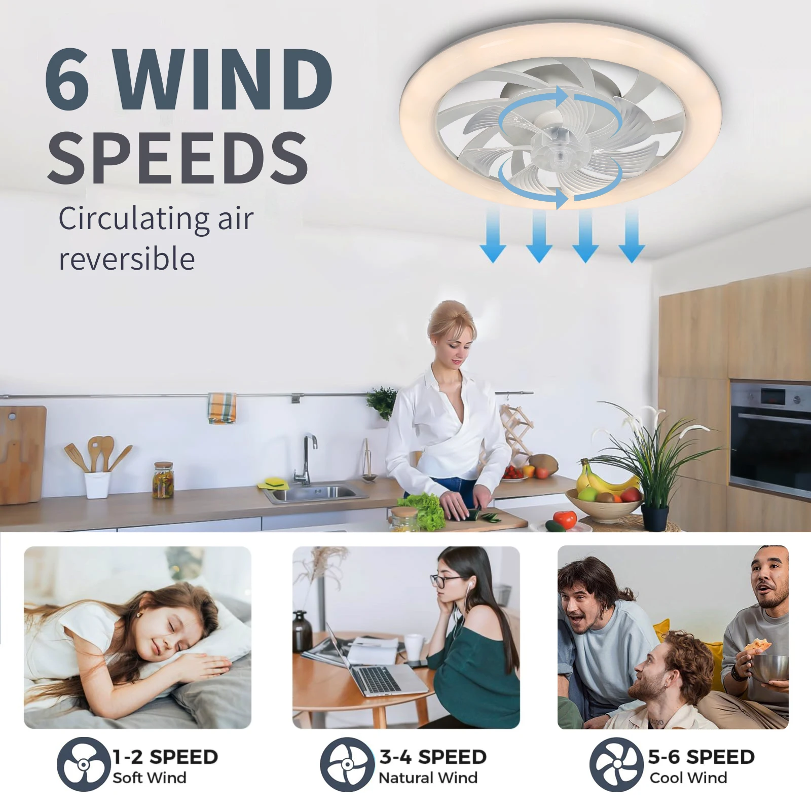 48cm Low Floor Thin LED Ceiling Fan Ceiling Light, with Lighting, Low Noise, Remote 48cm Low Floor Thin LED Ceiling Fan Ceiling Light, with Lighting, Low Noise, Remote