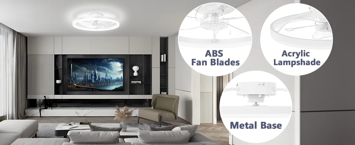 Smart Ceiling Fan with Lights and Remote