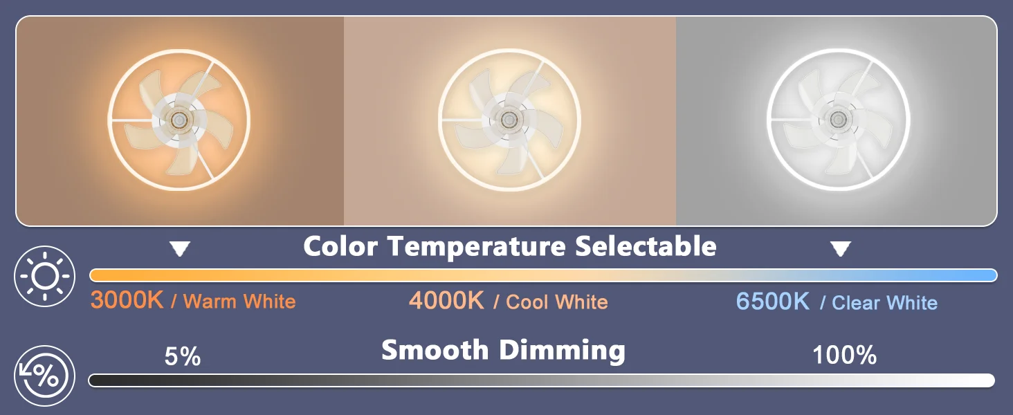 Smart Ceiling Fan with Lights and Remote