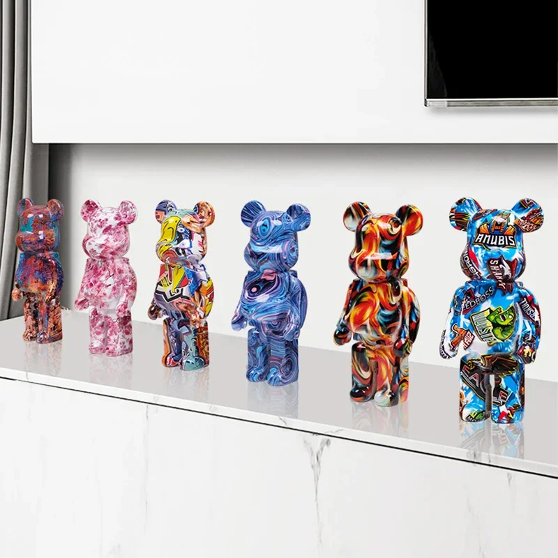 27cm/10Inches Graffiti Bear Figurine Home Decor