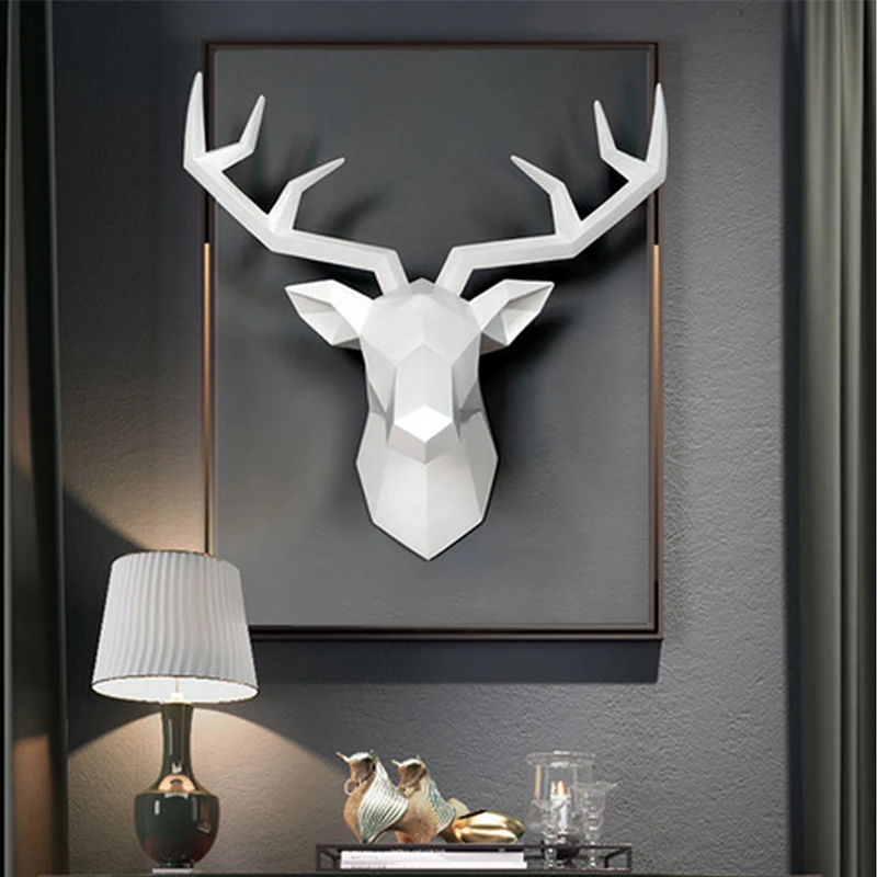 Deer Head Sculpture Animal Statue FIGURINES & MINIATURES Color : Gold|White|Black|Yellow Deer Head Sculpture Animal Statue FIGURINES & MINIATURES Color : Gold|White|Black|Yellow