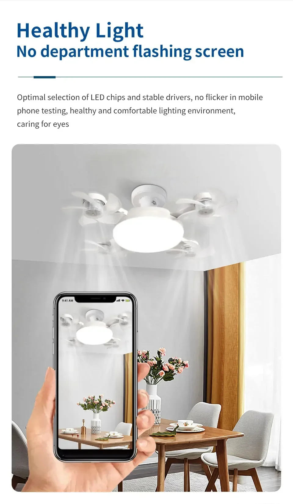 E27 Fan Light 2-in-1 60W  Drone Design Ceiling Fan Light with Remote Control