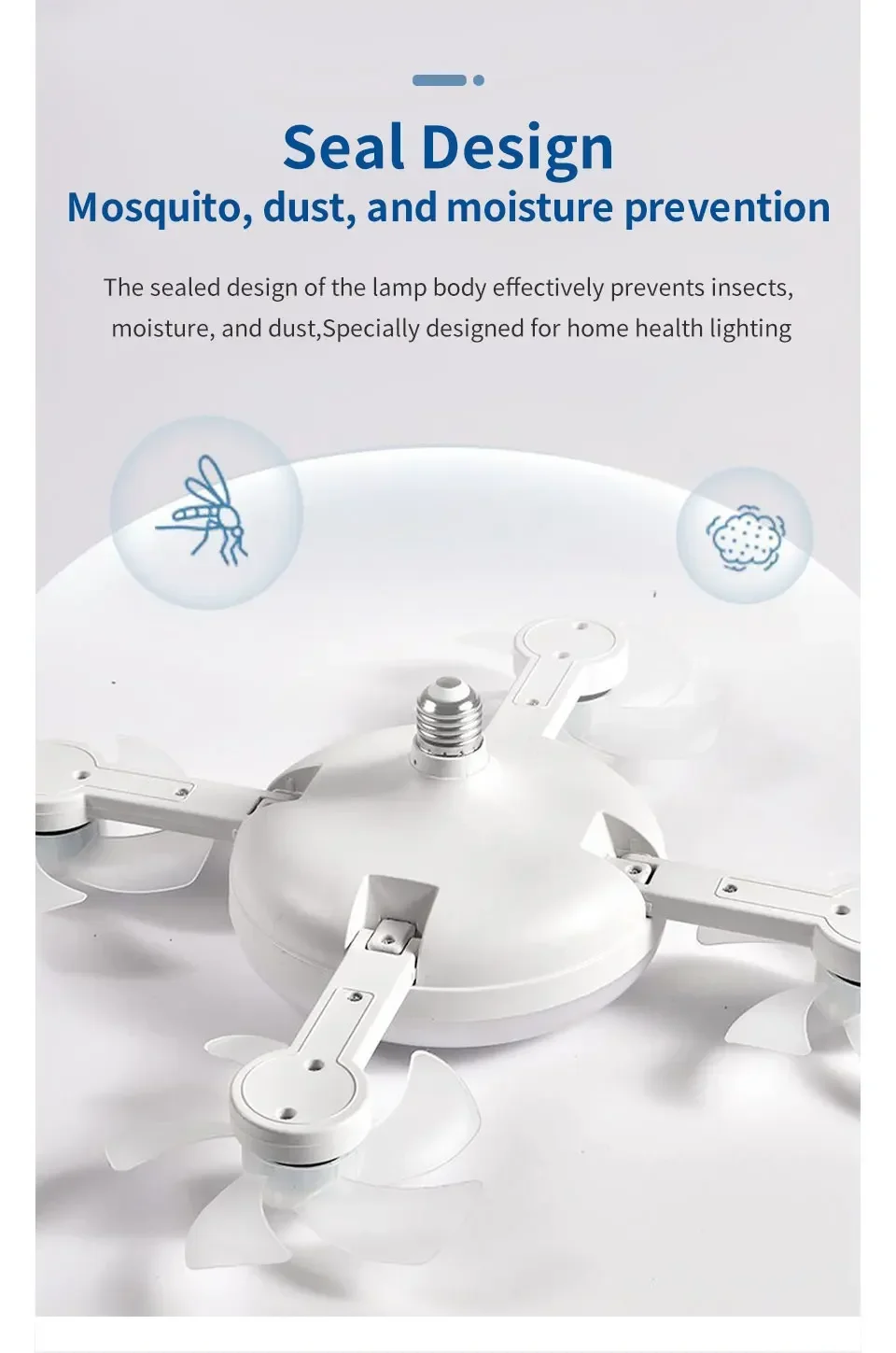 E27 Fan Light 2-in-1 60W  Drone Design Ceiling Fan Light with Remote Control