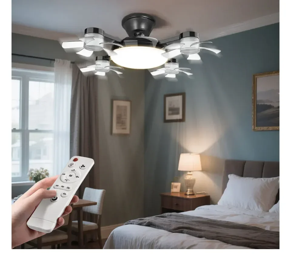E27 Fan Light 2-in-1 60W  Drone Design Ceiling Fan Light with Remote Control