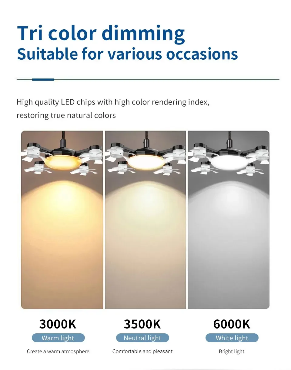 E27 Fan Light 2-in-1 60W  Drone Design Ceiling Fan Light with Remote Control