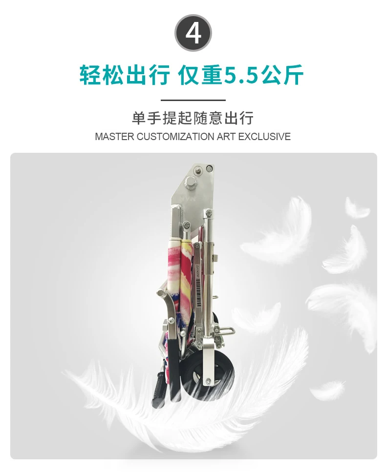 4Trolley Lightweight Folding Aluminum Alloy Travel Wheel Boarding Aircraft Ultra Light Portable 4Trolley Lightweight Folding Aluminum Alloy Travel Wheel Boarding Aircraft Ultra Light Portable