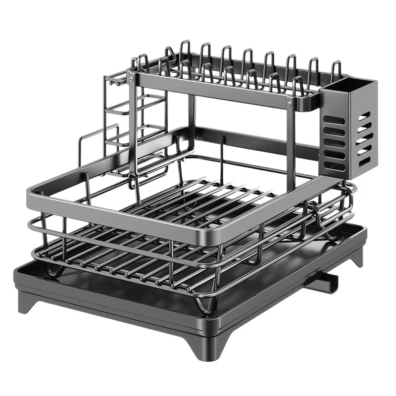 Stainless Steel Dish Drying Rack KITCHEN & DINNING Color : White single rack|Black suit|Black single rack|White suit Stainless Steel Dish Drying Rack KITCHEN & DINNING Color : White single rack|Black suit|Black single rack|White suit