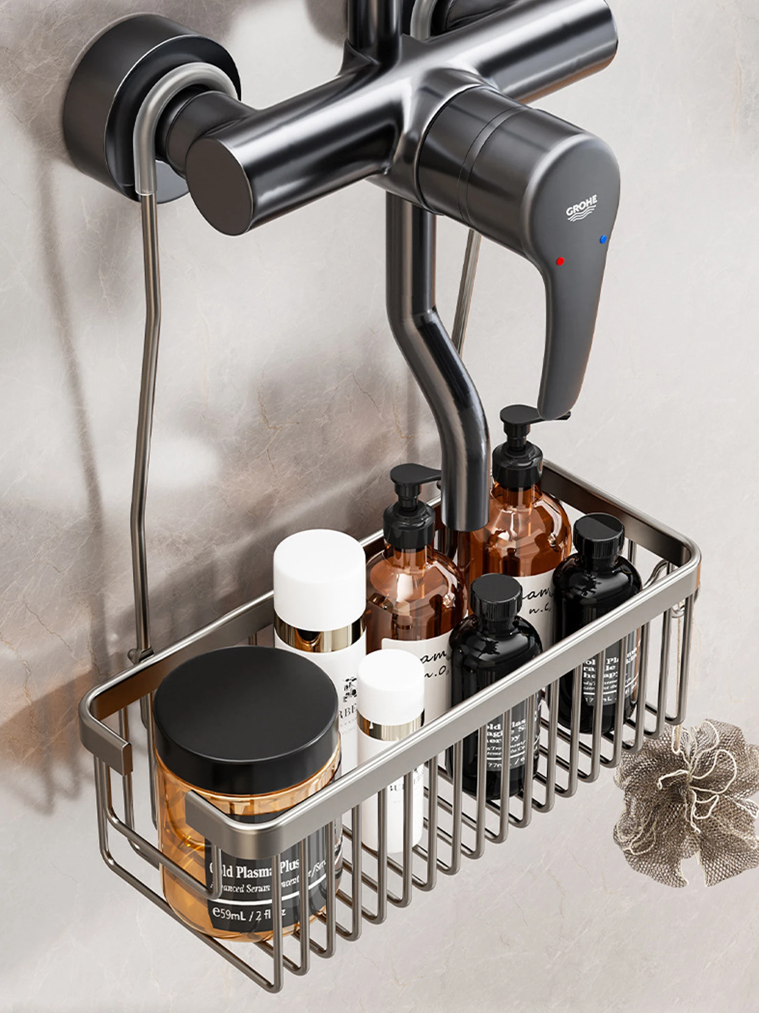 Convenient Toilet Shower Rack with No Drilling Installation Convenient Toilet Shower Rack with No Drilling Installation