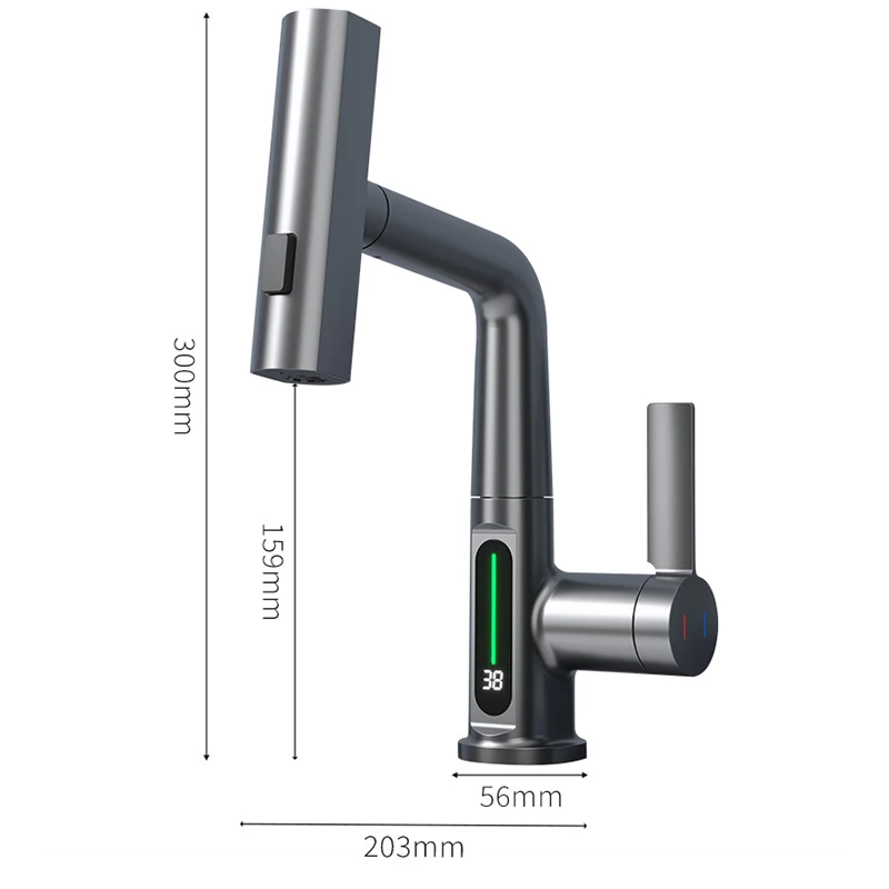Waterfall Basin Faucet Pull-Out Kitchen & Bathroom Faucet