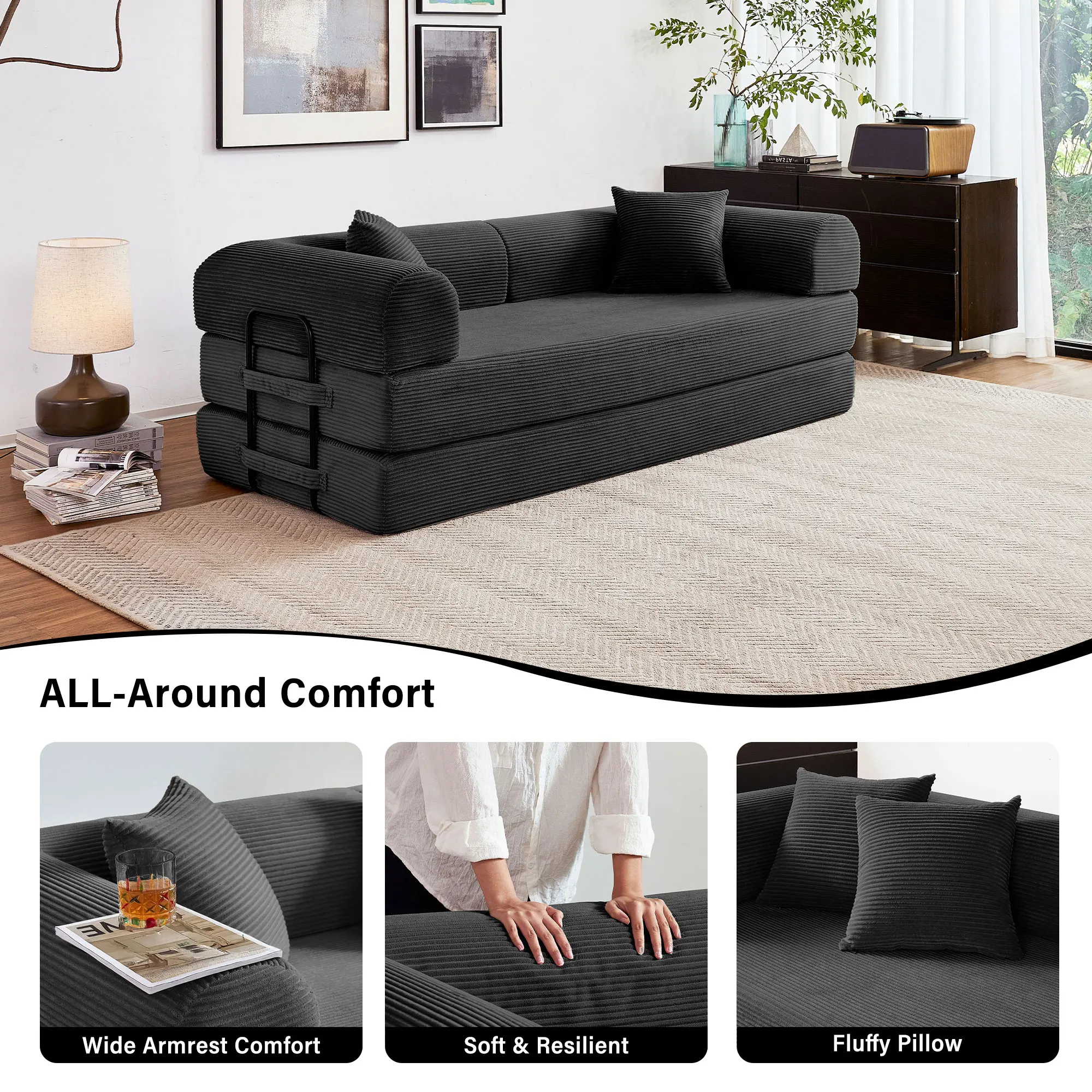 79” Boneless Couch Foldable Convertible Futon Sleeper Sofa MODERN FURNITURES Color : White -79 IN|Beige -79 IN|Pink -79 IN|Black -59 IN|Light Green -79 IN|Dark Grey -79 IN|Dark Grey -59 IN|Brown -79 IN|Orange -79 IN|Black -79 IN|Beige -59 IN|Light Green -59 IN|Pillows 79'' Boneless Couch Foldable Convertible Futon Sleeper Sofa MODERN FURNITURES Color : White -79 IN|Beige -79 IN|Pink -79 IN|Black -59 IN|Light Green -79 IN|Dark Grey -79 IN|Dark Grey -59 IN|Brown -79 IN|Orange -79 IN|Black -79 IN|Beige -59 IN|Light Green -59 IN|Pillows