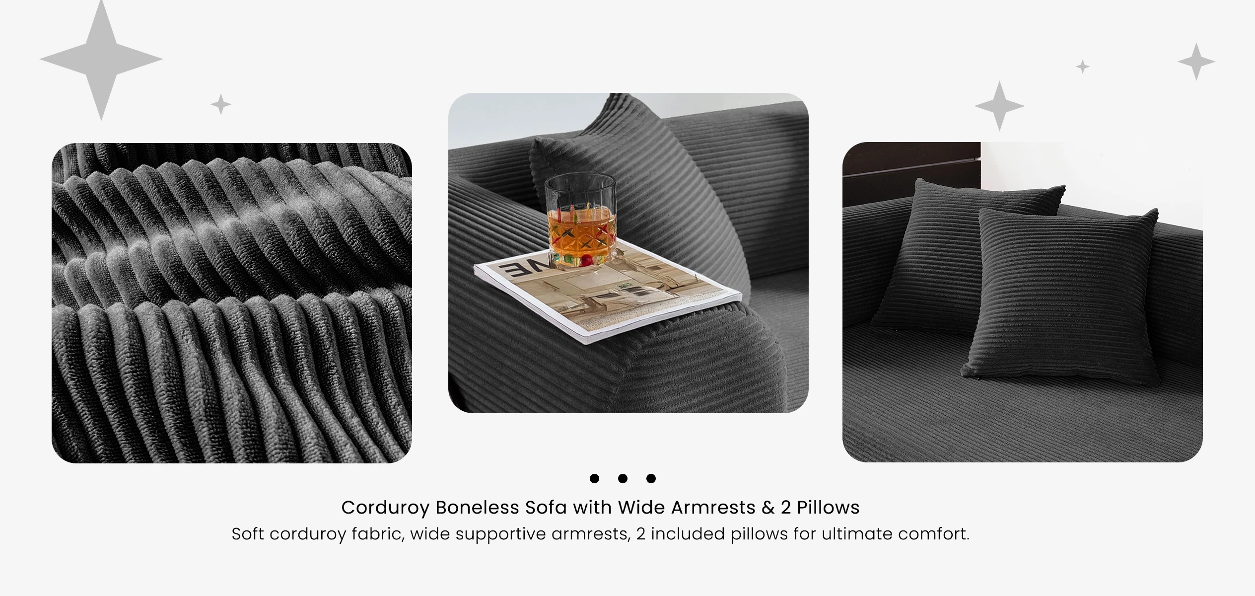 79'' Boneless Couch Foldable Convertible Futon Sleeper Sofa