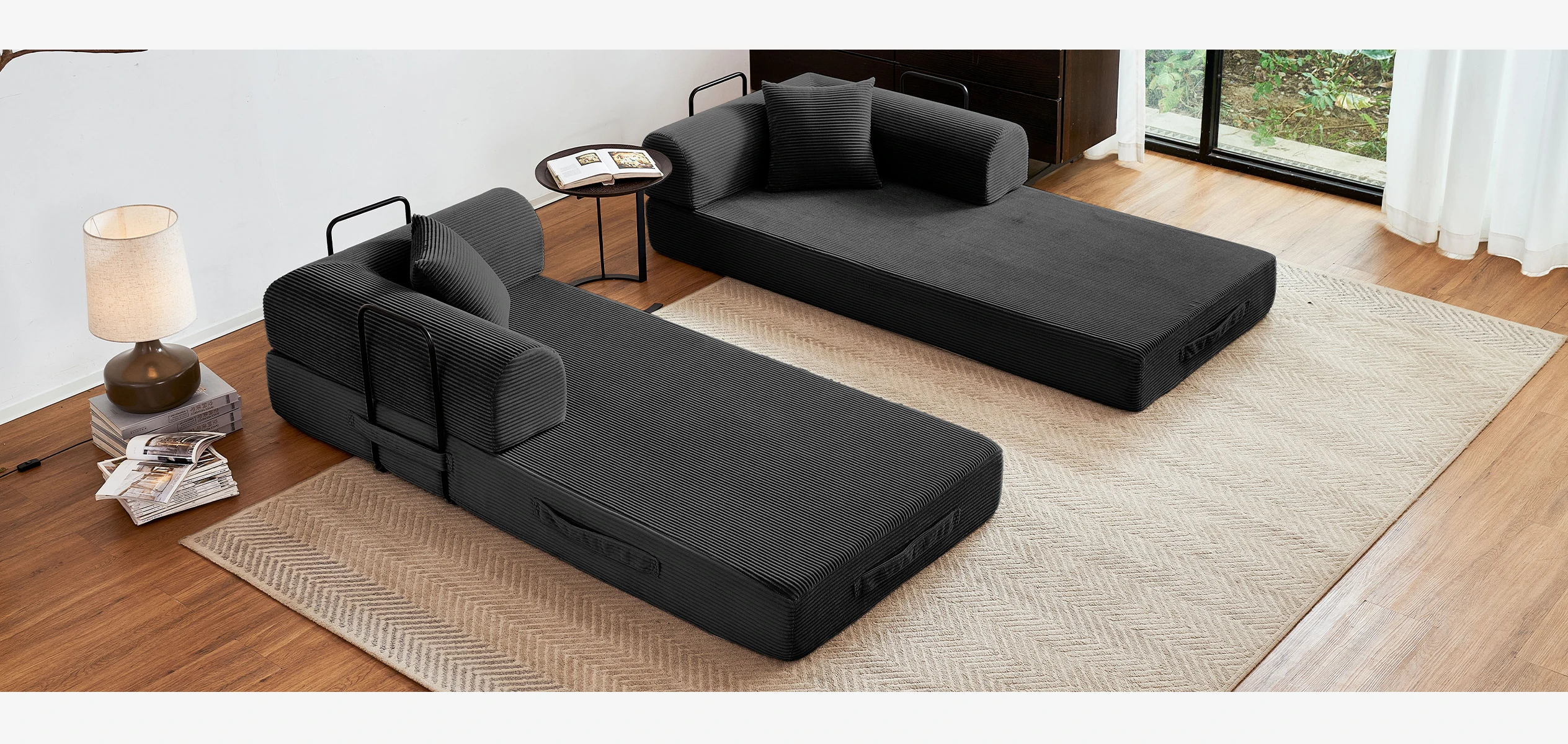 79'' Boneless Couch Foldable Convertible Futon Sleeper Sofa