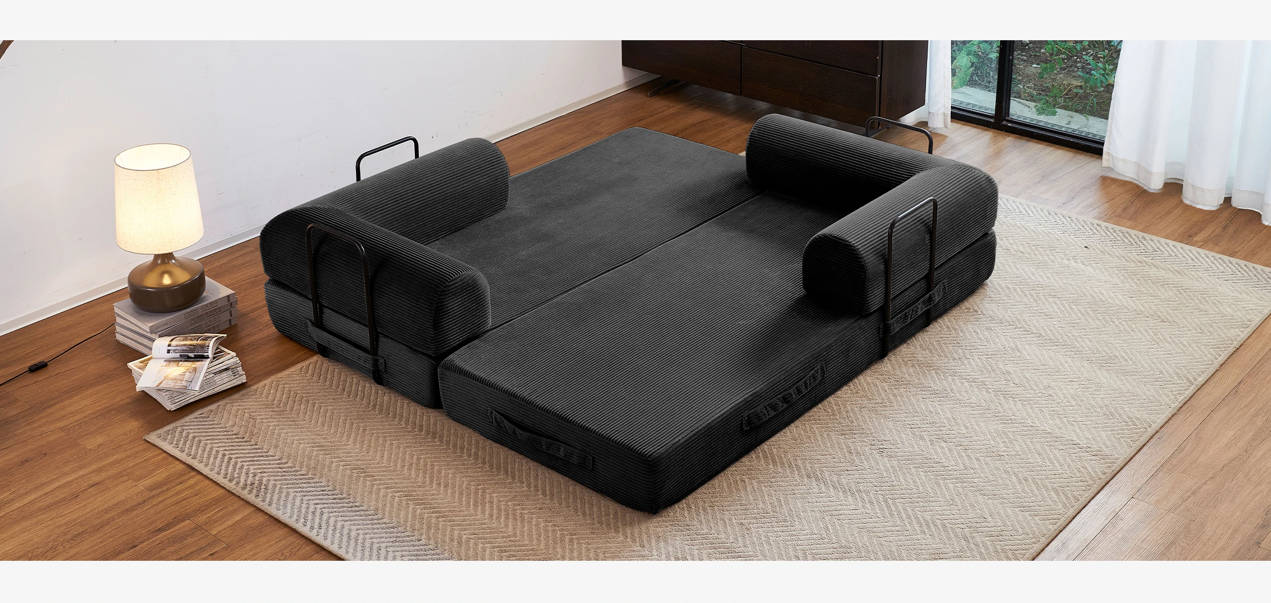 79'' Boneless Couch Foldable Convertible Futon Sleeper Sofa