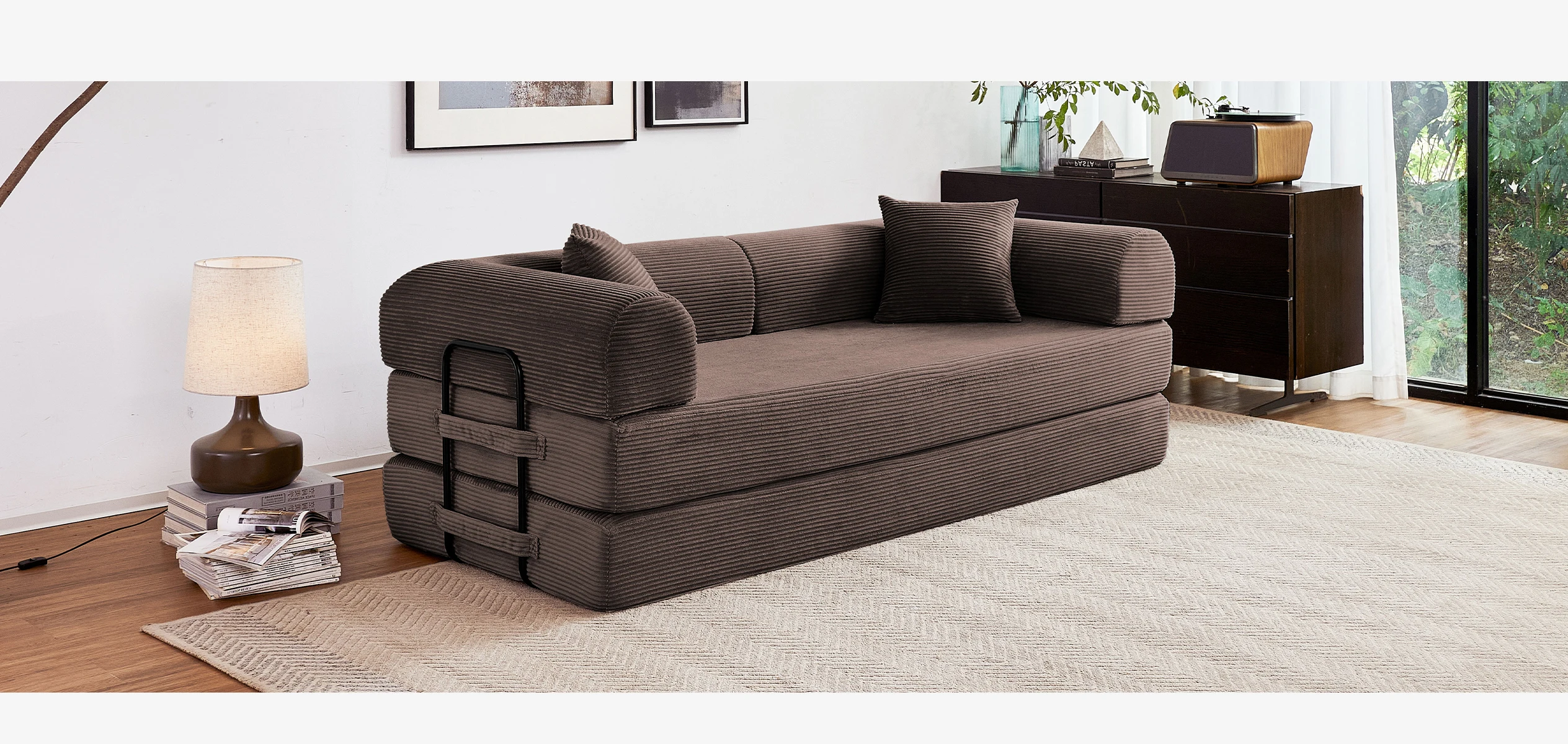 79'' Boneless Couch Foldable Convertible Futon Sleeper Sofa