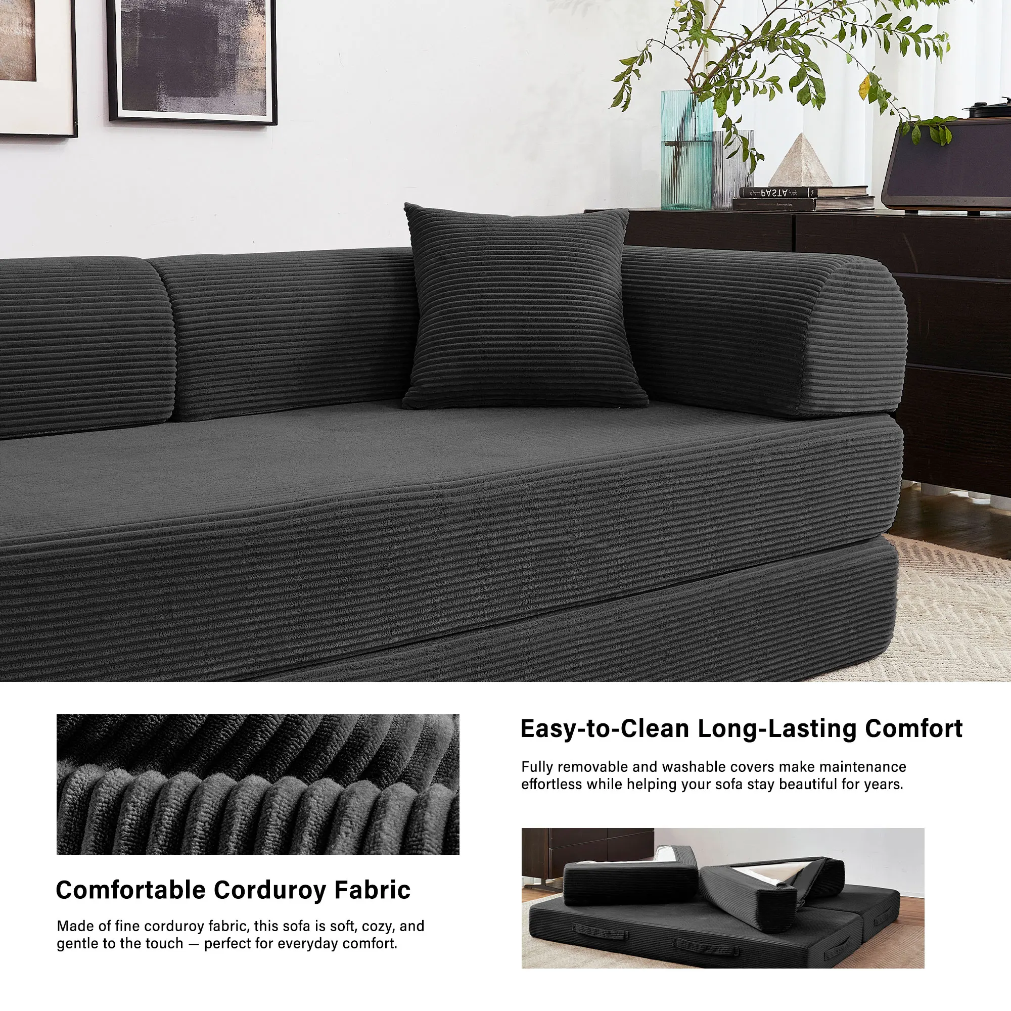 79” Boneless Couch Foldable Convertible Futon Sleeper Sofa MODERN FURNITURES Color : White -79 IN|Beige -79 IN|Pink -79 IN|Black -59 IN|Light Green -79 IN|Dark Grey -79 IN|Dark Grey -59 IN|Brown -79 IN|Orange -79 IN|Black -79 IN|Beige -59 IN|Light Green -59 IN|Pillows 79'' Boneless Couch Foldable Convertible Futon Sleeper Sofa MODERN FURNITURES Color : White -79 IN|Beige -79 IN|Pink -79 IN|Black -59 IN|Light Green -79 IN|Dark Grey -79 IN|Dark Grey -59 IN|Brown -79 IN|Orange -79 IN|Black -79 IN|Beige -59 IN|Light Green -59 IN|Pillows