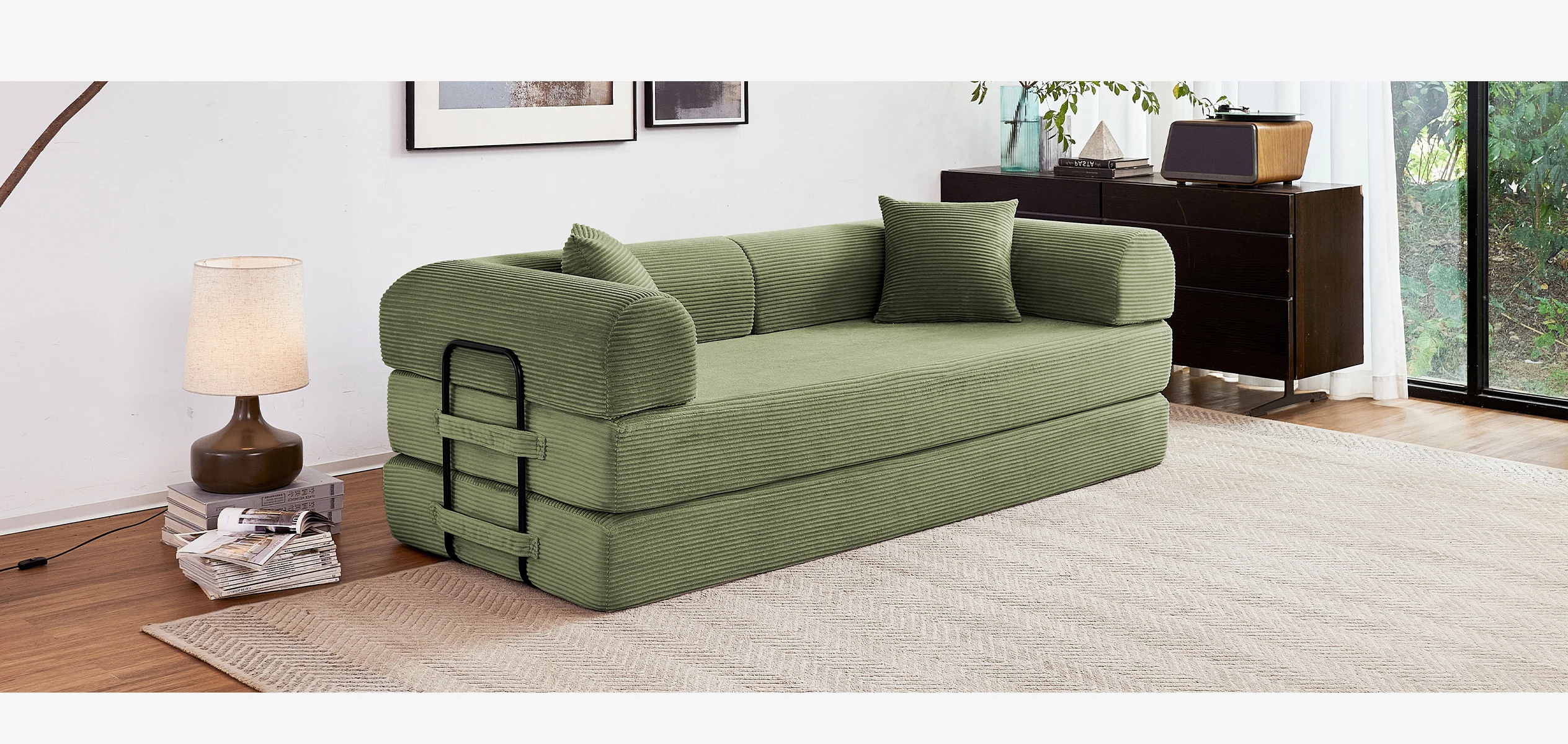 79'' Boneless Couch Foldable Convertible Futon Sleeper Sofa