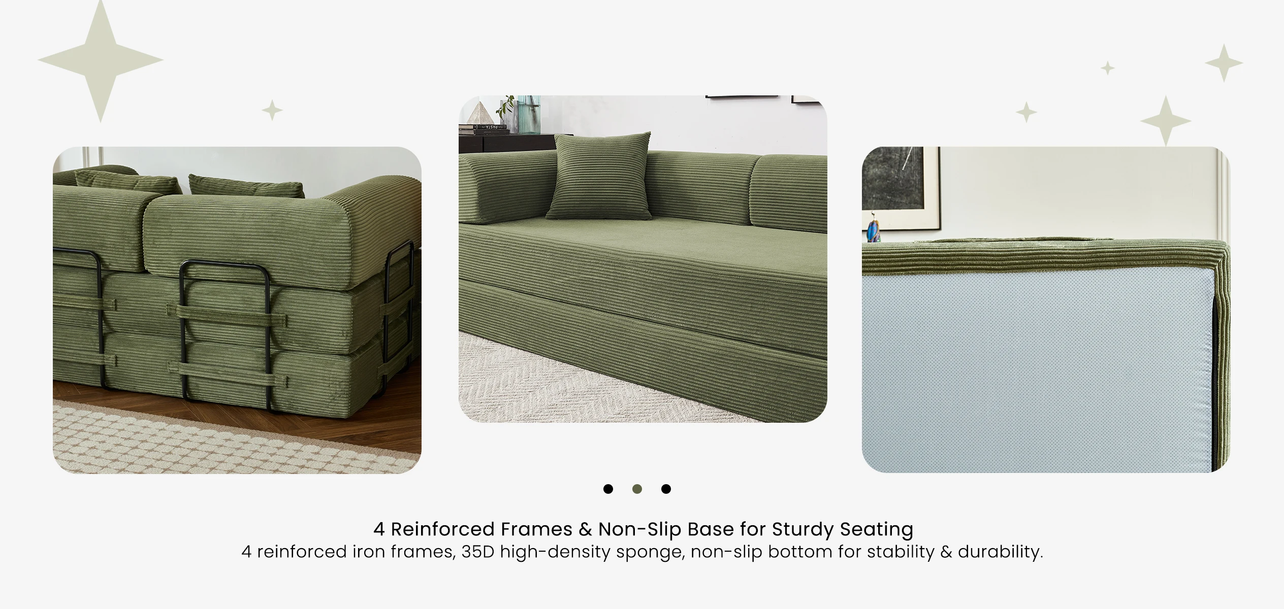 79'' Boneless Couch Foldable Convertible Futon Sleeper Sofa