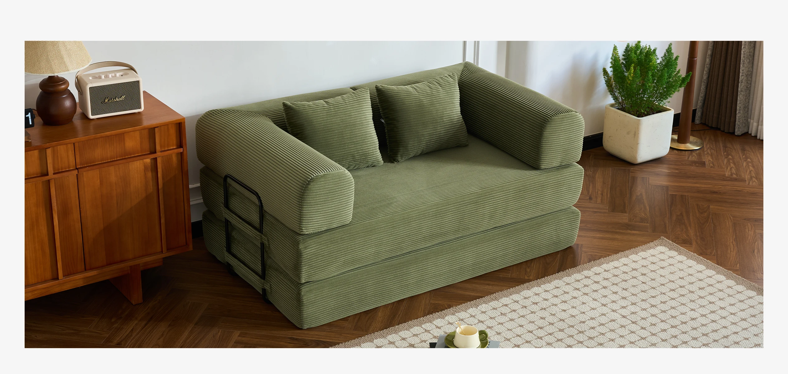 79'' Boneless Couch Foldable Convertible Futon Sleeper Sofa