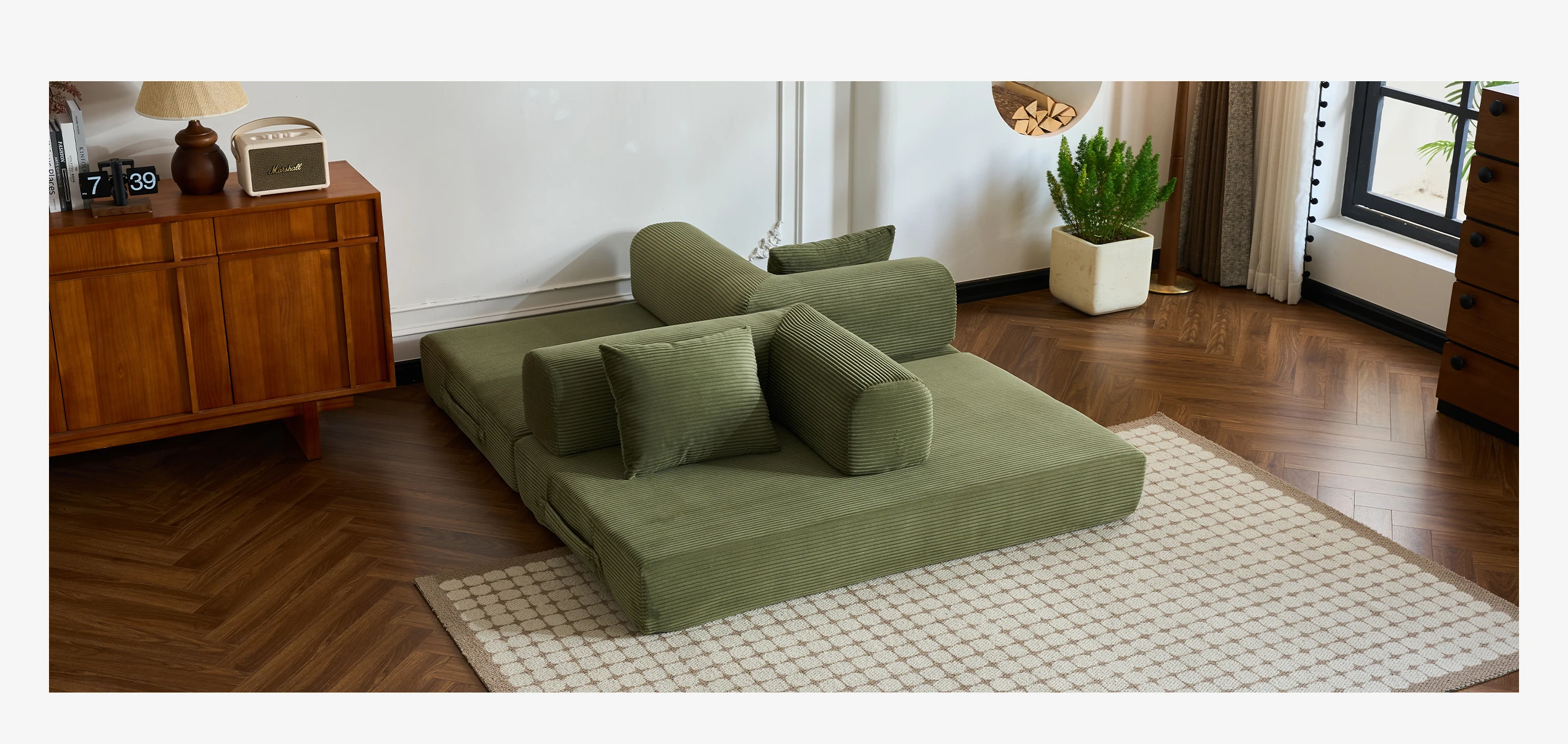 79'' Boneless Couch Foldable Convertible Futon Sleeper Sofa