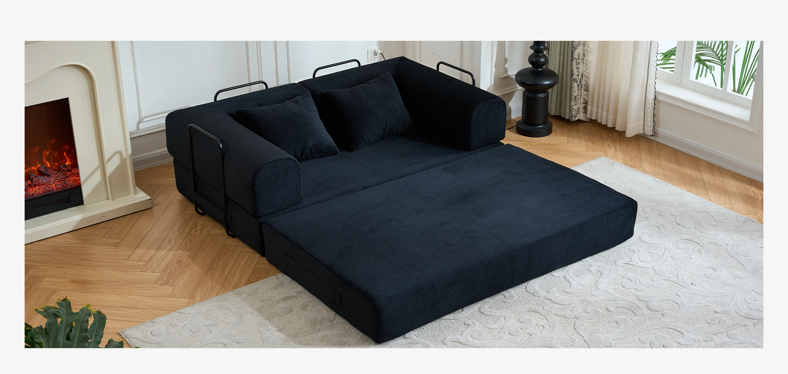 79'' Boneless Couch Foldable Convertible Futon Sleeper Sofa