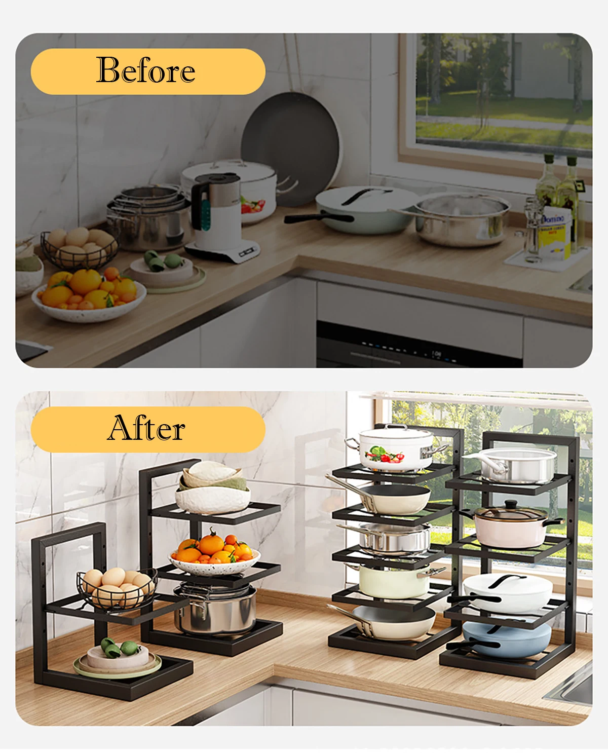 Adjustable Pot Rack Organizer KITCHEN & DINNING Color : 2 Tier Black|2 Tier|4 Tier Black|5 Tier|3 Tier Black|5 Tier Black|3 Tier|4 Tier Adjustable Pot Rack Organizer KITCHEN & DINNING Color : 2 Tier Black|2 Tier|4 Tier Black|5 Tier|3 Tier Black|5 Tier Black|3 Tier|4 Tier