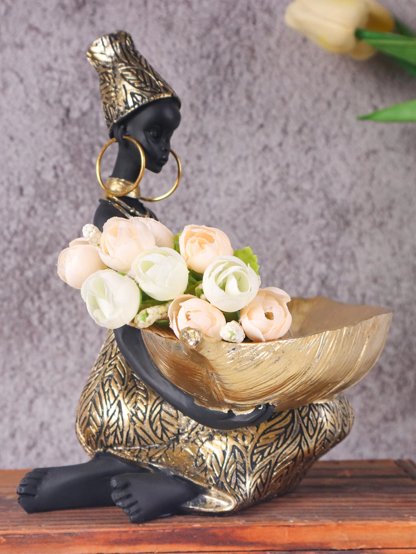 African Girl Holding a Plate Sculpture, Home and Office Decorative Storage Ornament, FIGURINES & MINIATURES Color : BF0418|w70638 African Girl Holding a Plate Sculpture, Home and Office Decorative Storage Ornament, FIGURINES & MINIATURES Color : BF0418|w70638