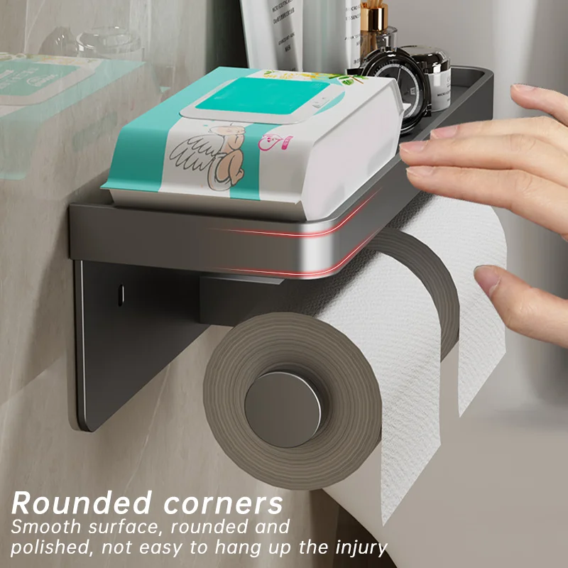 Aluminum Alloy Toilet Paper Holder BATHROOM SHELVES Color : Style A black|Style A sliver|Style B short white|Style B short black|Style B short grey|Style B long white|Style B long black|Style B long grey|2pcs A(short)|2pcs B(short)|2pcs C(short)|2pcs D(long)|2pcs E(long)|2pcs F(long) Aluminum Alloy Toilet Paper Holder BATHROOM SHELVES Color : Style A black|Style A sliver|Style B short white|Style B short black|Style B short grey|Style B long white|Style B long black|Style B long grey|2pcs A(short)|2pcs B(short)|2pcs C(short)|2pcs D(long)|2pcs E(long)|2pcs F(long)
