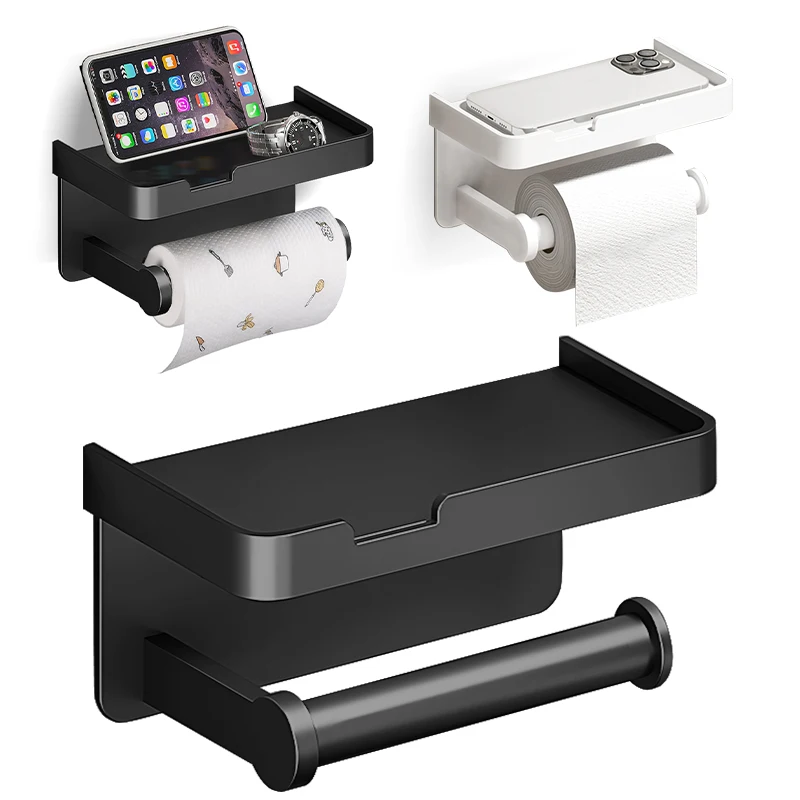 Aluminum Alloy Toilet Paper Holder BATHROOM SHELVES Color : Style A black|Style A sliver|Style B short white|Style B short black|Style B short grey|Style B long white|Style B long black|Style B long grey|2pcs A(short)|2pcs B(short)|2pcs C(short)|2pcs D(long)|2pcs E(long)|2pcs F(long) Aluminum Alloy Toilet Paper Holder BATHROOM SHELVES Color : Style A black|Style A sliver|Style B short white|Style B short black|Style B short grey|Style B long white|Style B long black|Style B long grey|2pcs A(short)|2pcs B(short)|2pcs C(short)|2pcs D(long)|2pcs E(long)|2pcs F(long)