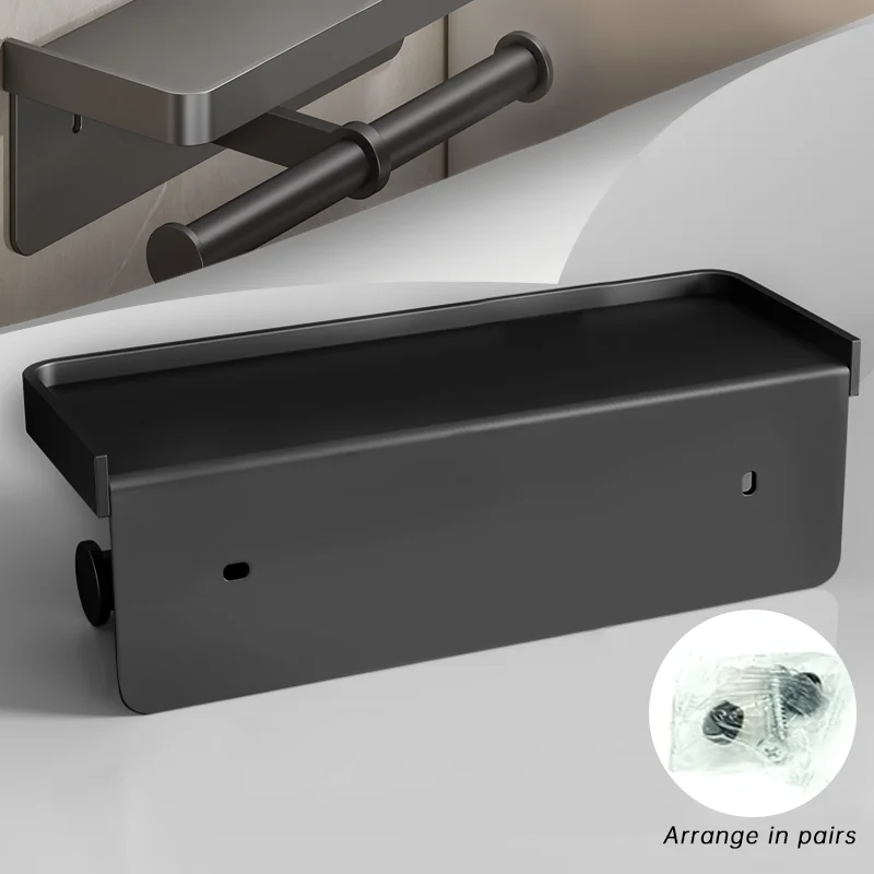 Aluminum Alloy Toilet Paper Holder BATHROOM SHELVES Color : Style A black|Style A sliver|Style B short white|Style B short black|Style B short grey|Style B long white|Style B long black|Style B long grey|2pcs A(short)|2pcs B(short)|2pcs C(short)|2pcs D(long)|2pcs E(long)|2pcs F(long) Aluminum Alloy Toilet Paper Holder BATHROOM SHELVES Color : Style A black|Style A sliver|Style B short white|Style B short black|Style B short grey|Style B long white|Style B long black|Style B long grey|2pcs A(short)|2pcs B(short)|2pcs C(short)|2pcs D(long)|2pcs E(long)|2pcs F(long)
