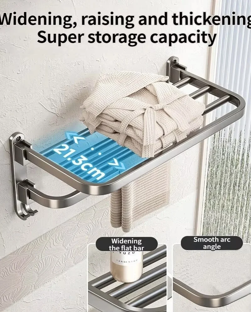 Aluminum Upgrade and Thicken Grey Black 40CM-60CM Towel Rack BATHROOM SHELVES Color : thick Grey 60cm|thick Black 60cm|Grey 40cm|Grey 50cm|Grey 60cm|Black 40cm|Black 50cm|Black 60cm|thick widen Grey60cm|thick widenBlack60cm Aluminum Upgrade and Thicken Grey Black 40CM-60CM Towel Rack BATHROOM SHELVES Color : thick Grey 60cm|thick Black 60cm|Grey 40cm|Grey 50cm|Grey 60cm|Black 40cm|Black 50cm|Black 60cm|thick widen Grey60cm|thick widenBlack60cm