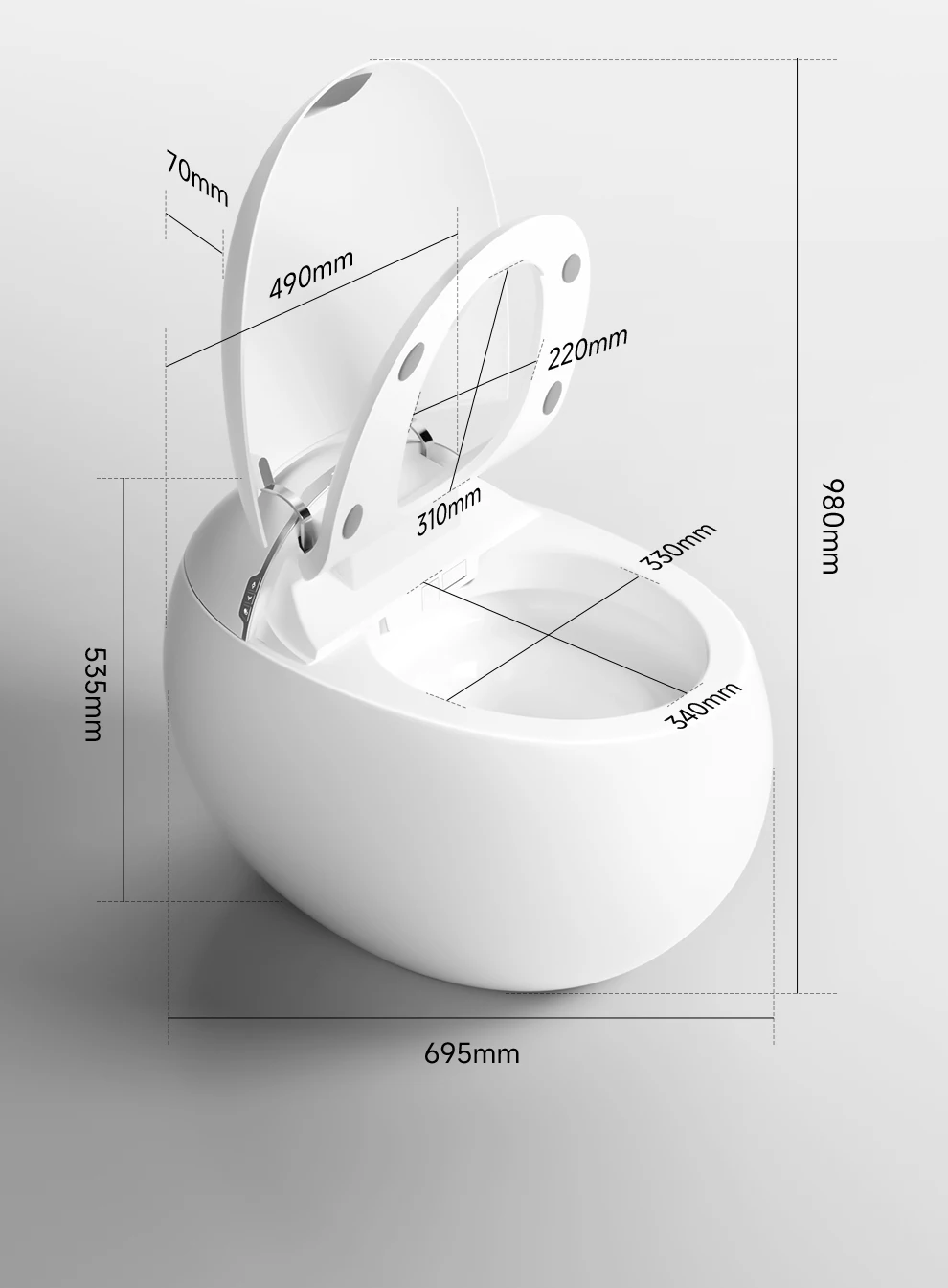 Auto-Washing & Deodorizing Intelligent Smart Toilet