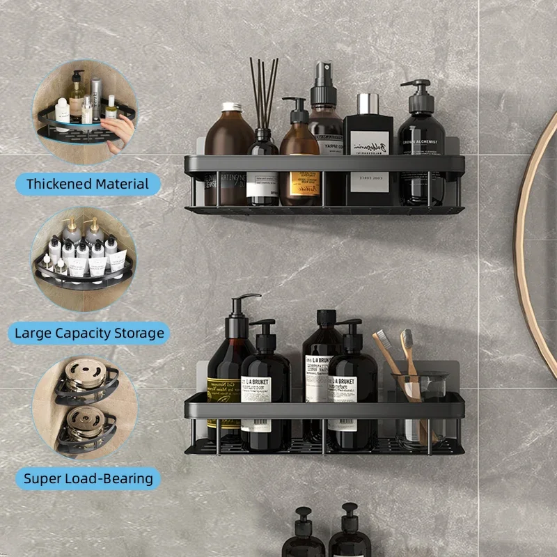 Bathroom Shelf Makeup Storage Organizer Aluminum Alloy Shampoo Rack BATHROOM SHELVES Color : Black 1Triangle|Silver 1Triangle|Black 1Square|Silver 1Square|Black 2Triangle|Silver 2Triangle|Black 2Square|Silver 2Square|White 2Triangle|White 2Square|Gold 2Triangle|Gold 2Square Bathroom Shelf Makeup Storage Organizer Aluminum Alloy Shampoo Rack BATHROOM SHELVES Color : Black 1Triangle|Silver 1Triangle|Black 1Square|Silver 1Square|Black 2Triangle|Silver 2Triangle|Black 2Square|Silver 2Square|White 2Triangle|White 2Square|Gold 2Triangle|Gold 2Square