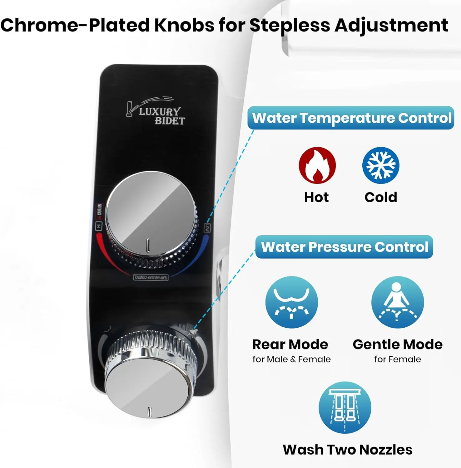 Bidet Toilet Seat Attachment Non-Electric Self-Cleaning