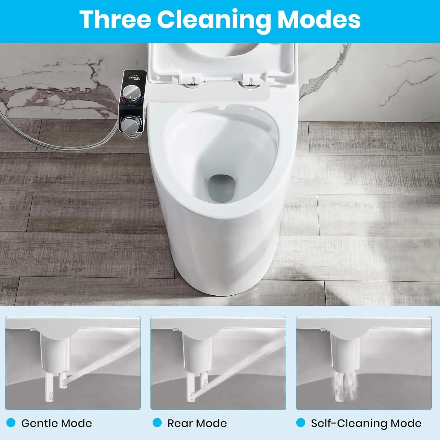Bidet Toilet Seat Attachment Non-Electric Self-Cleaning