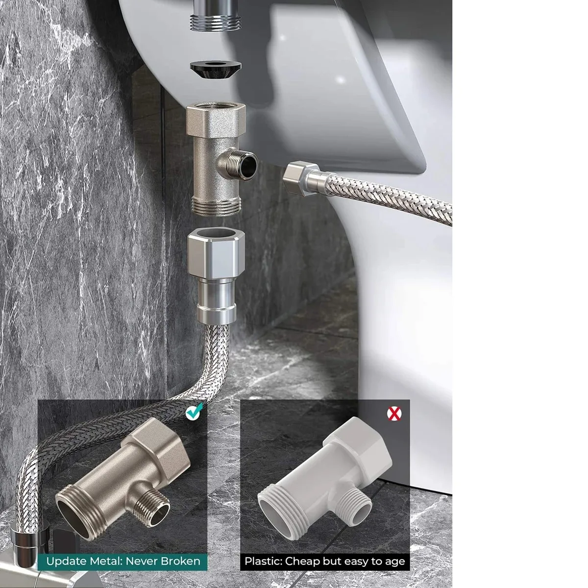 Bidet Toilet Seat Attachment Non-Electric Self-Cleaning