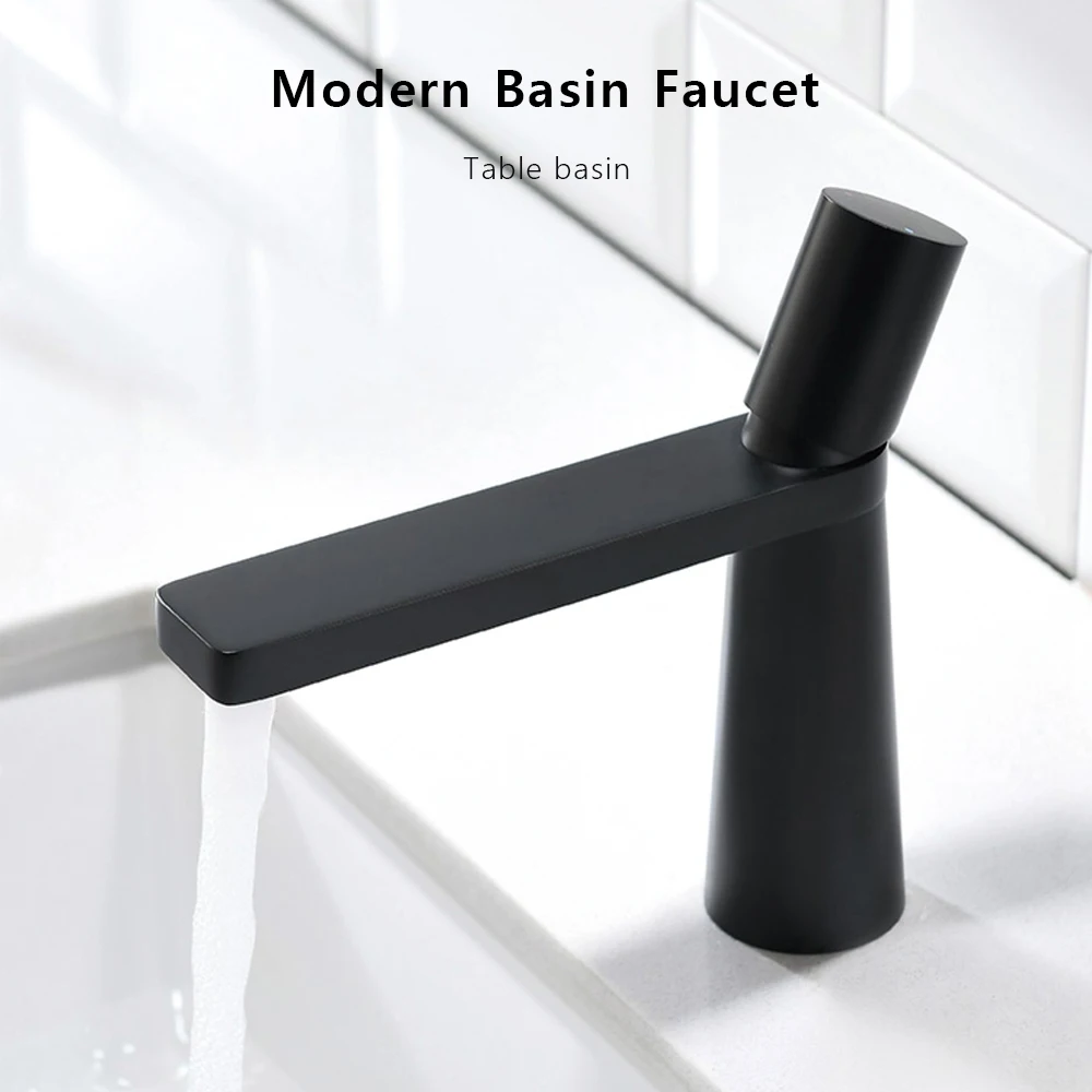 Black Basin Faucet Modern Copper Bathroom Mixer Taps