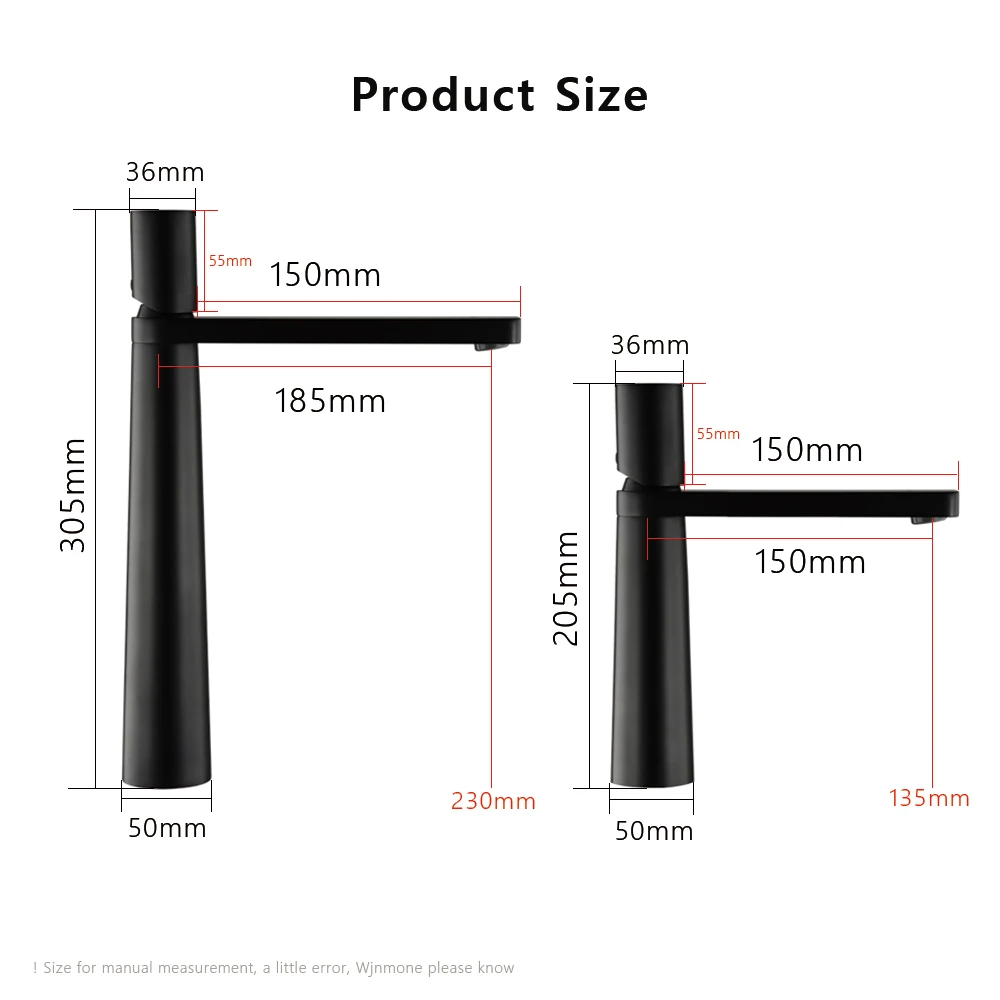 Black Basin Faucet Modern Copper Bathroom Mixer Taps