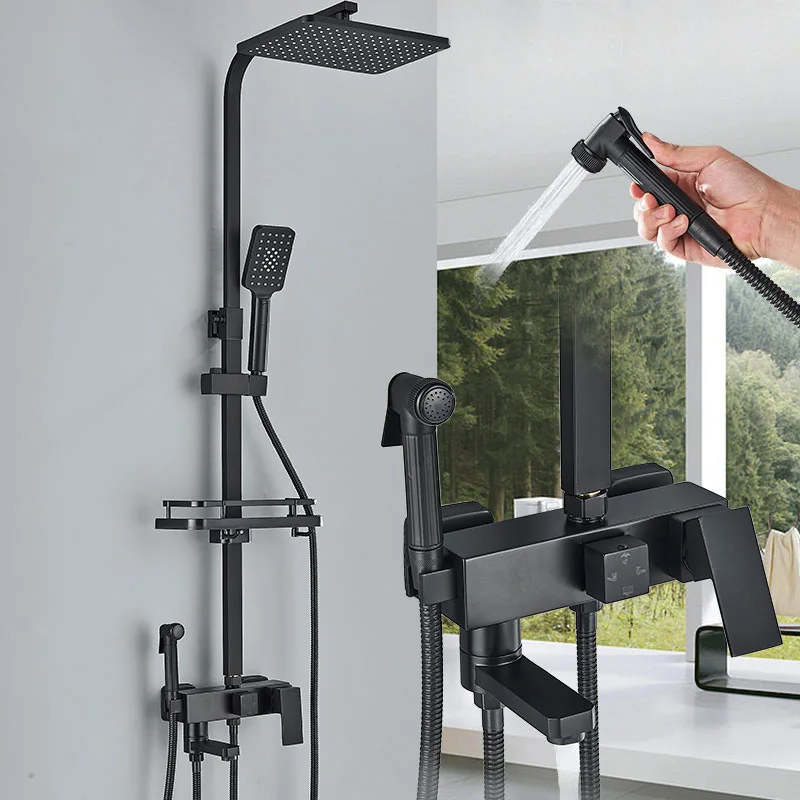 Black Rainfall Bathtub Shower Faucet Set BATHROOM ACCESSORIES Color : Chrome 3 Ways SUS|Chrome 4 Ways SUS|Black 3 Ways SUS|Black 4 Ways SUS|Black 4 Ways ABS|Chrome 4 Ways ABS Black Rainfall Bathtub Shower Faucet Set BATHROOM ACCESSORIES Color : Chrome 3 Ways SUS|Chrome 4 Ways SUS|Black 3 Ways SUS|Black 4 Ways SUS|Black 4 Ways ABS|Chrome 4 Ways ABS