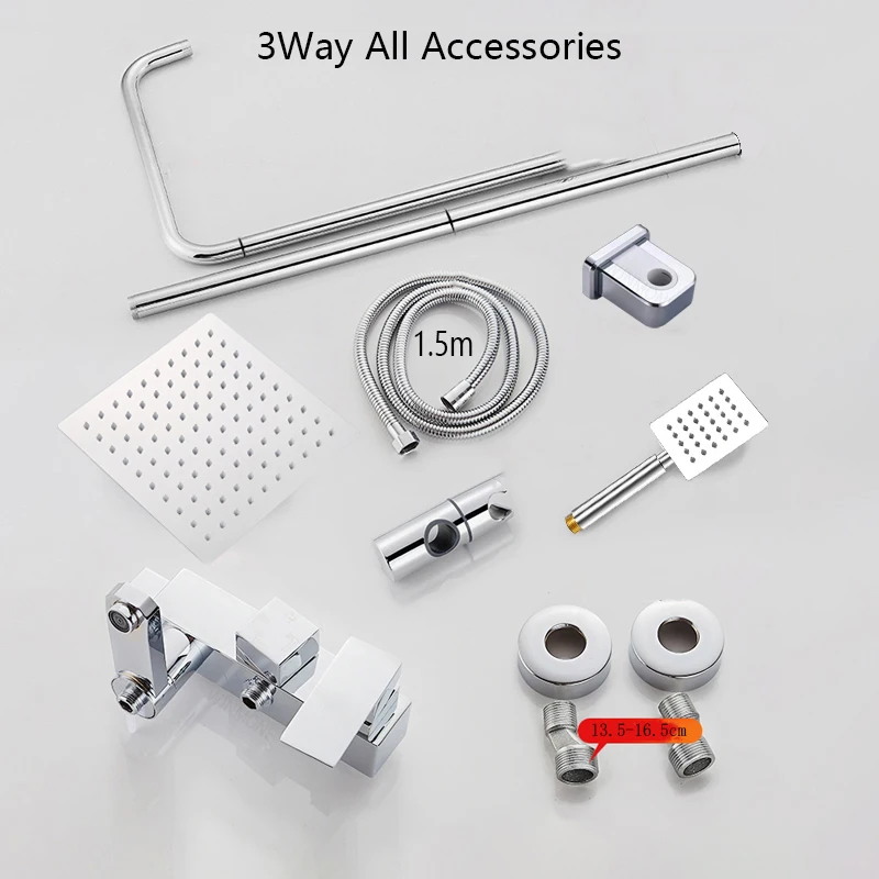 Black Rainfall Bathtub Shower Faucet Set