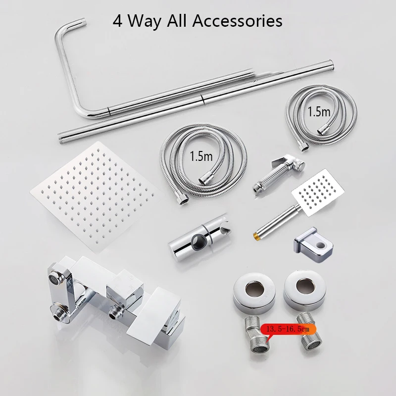 Black Rainfall Bathtub Shower Faucet Set