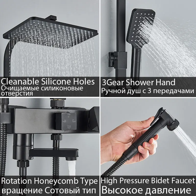 Black Rainfall Bathtub Shower Faucet Set BATHROOM ACCESSORIES Color : Chrome 3 Ways SUS|Chrome 4 Ways SUS|Black 3 Ways SUS|Black 4 Ways SUS|Black 4 Ways ABS|Chrome 4 Ways ABS Black Rainfall Bathtub Shower Faucet Set BATHROOM ACCESSORIES Color : Chrome 3 Ways SUS|Chrome 4 Ways SUS|Black 3 Ways SUS|Black 4 Ways SUS|Black 4 Ways ABS|Chrome 4 Ways ABS