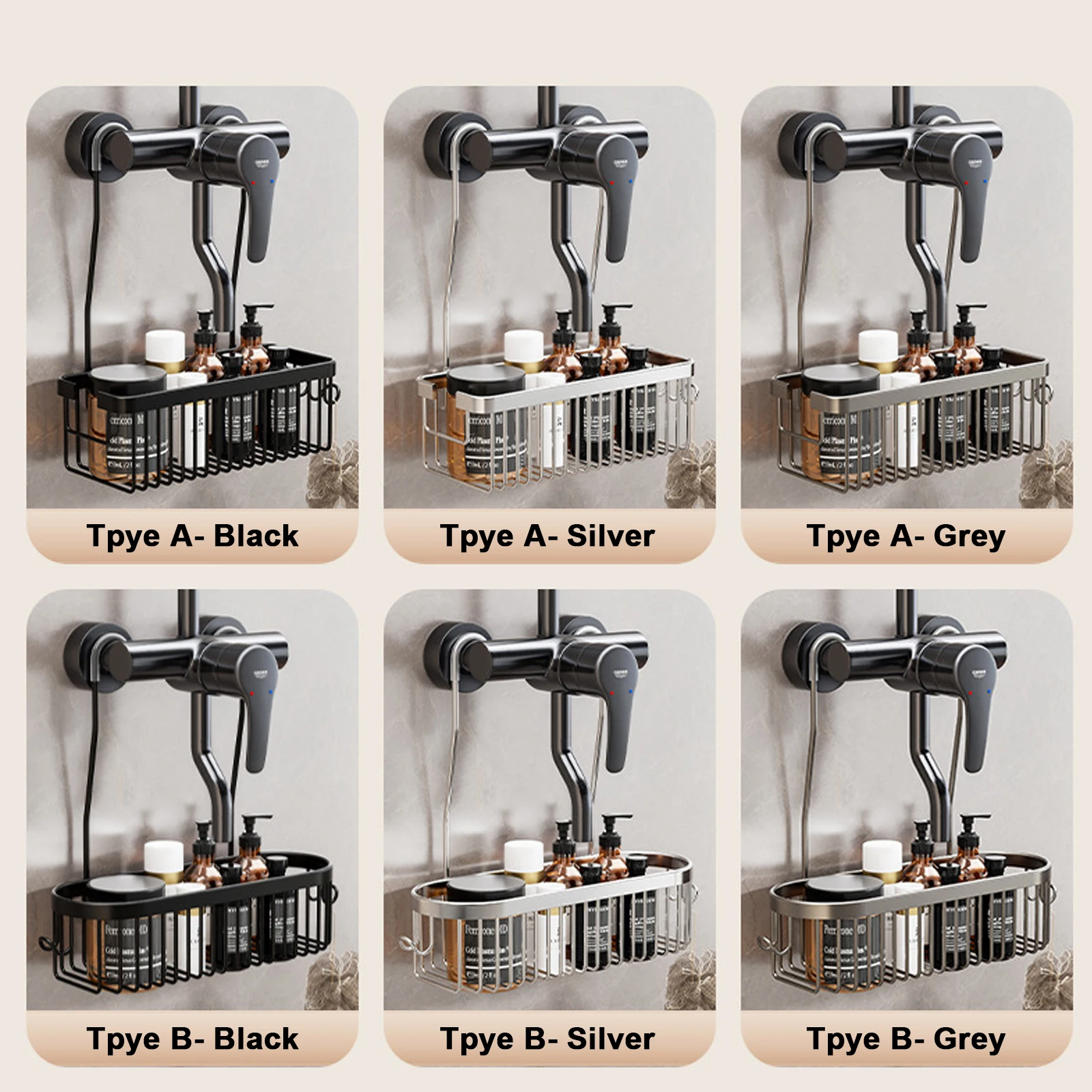 Convenient Toilet Shower Rack with No Drilling Installation Convenient Toilet Shower Rack with No Drilling Installation