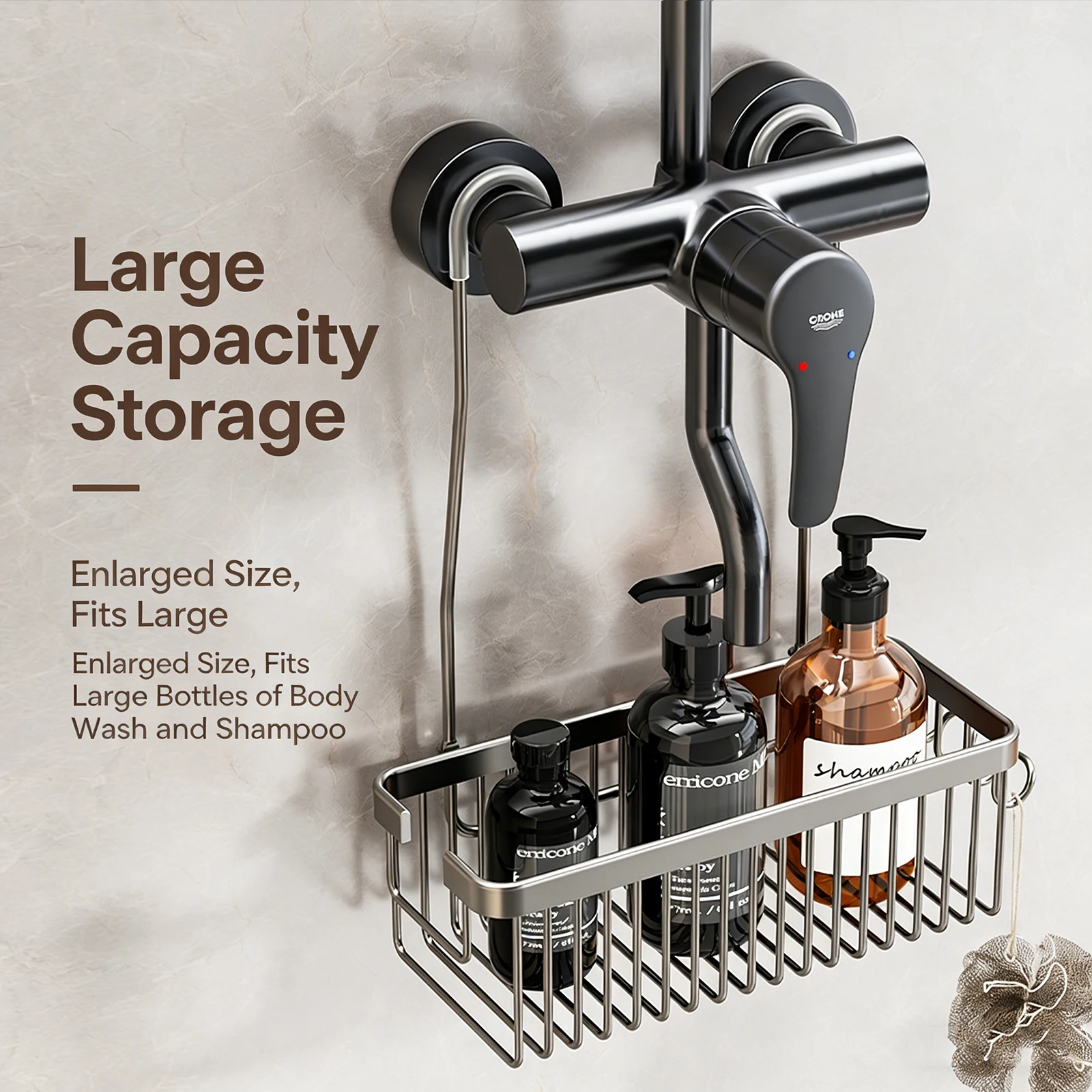 Convenient Toilet Shower Rack with No Drilling Installation BATHROOM SHELVES Color : A-Black|A-Silver|A-Grey|B-Black|B-Silver|B-Grey Convenient Toilet Shower Rack with No Drilling Installation BATHROOM SHELVES Color : A-Black|A-Silver|A-Grey|B-Black|B-Silver|B-Grey