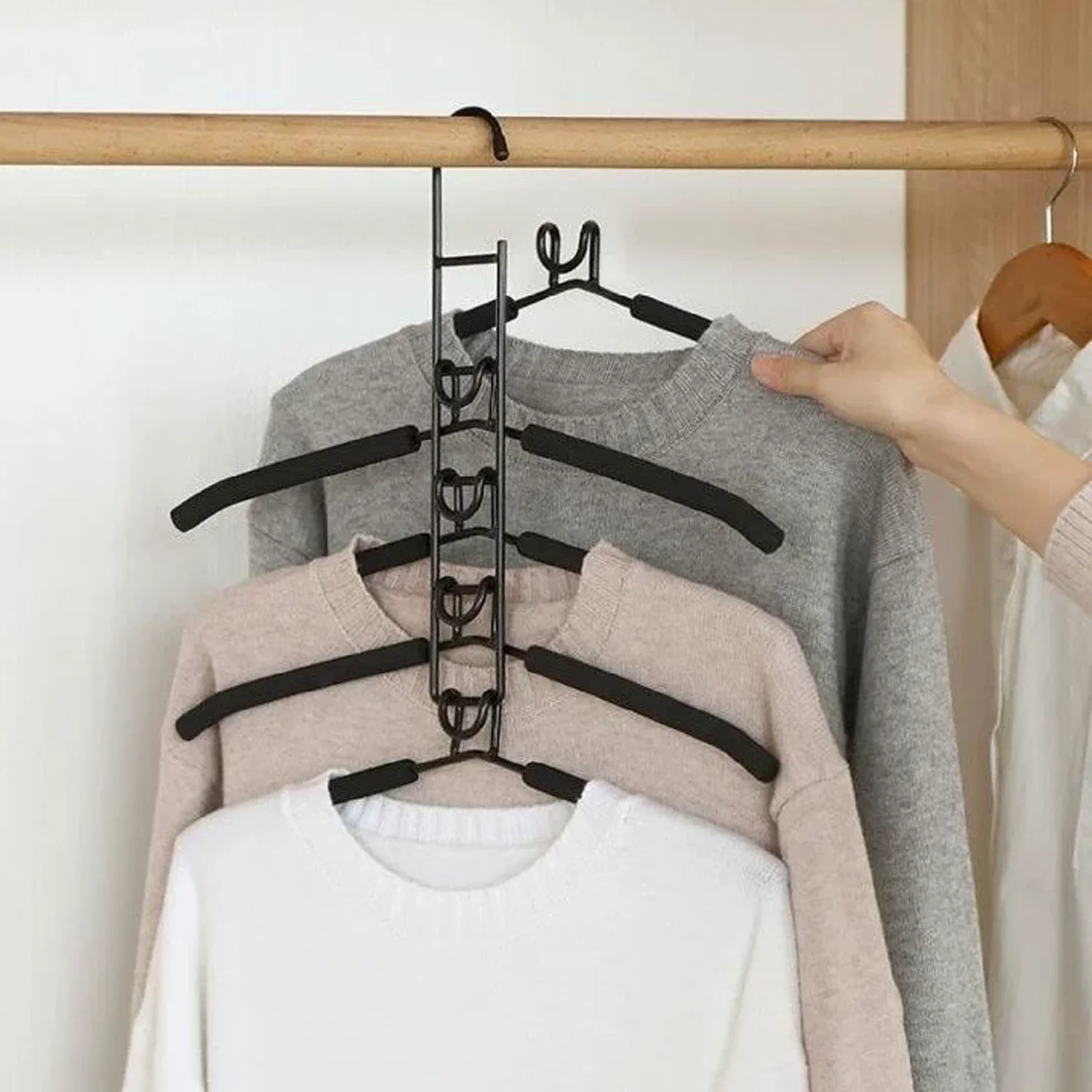 Detachable Foam Layered Clothes Hanger With Five Layers