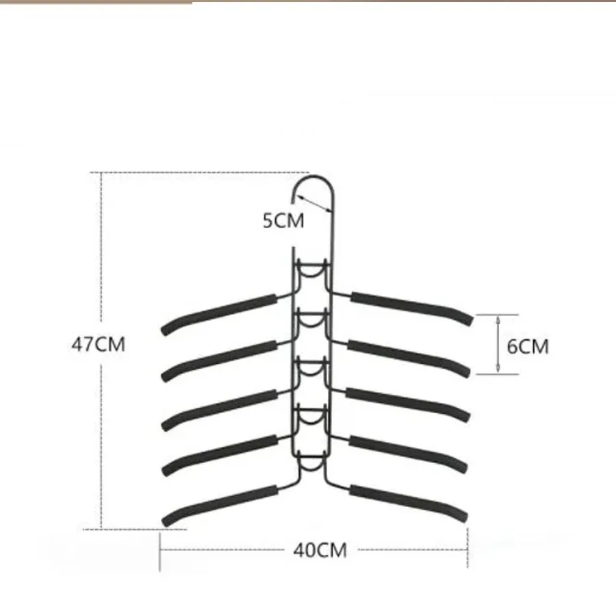Detachable Foam Layered Clothes Hanger With Five Layers