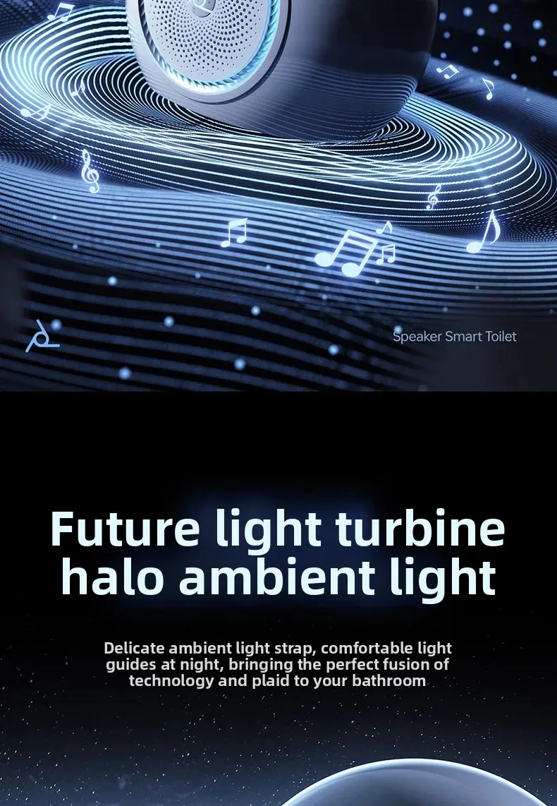 Egg-shaped Fully Intelligent Toilet, Smart Toilet, Automatic Flush, Automatic Flip, Bluetooth Speaker, Radar Sensing