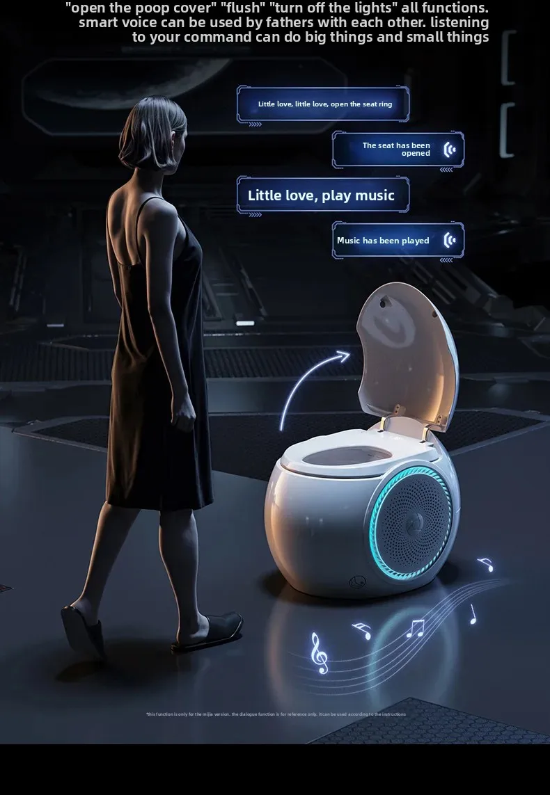 Egg-shaped Fully Intelligent Toilet, Smart Toilet, Automatic Flush, Automatic Flip, Bluetooth Speaker, Radar Sensing